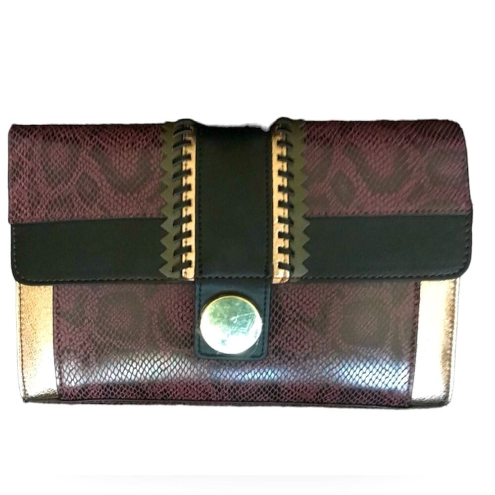 NWT Nieman Marcus Wild Snake Rickrack Clutch/crossbody bag